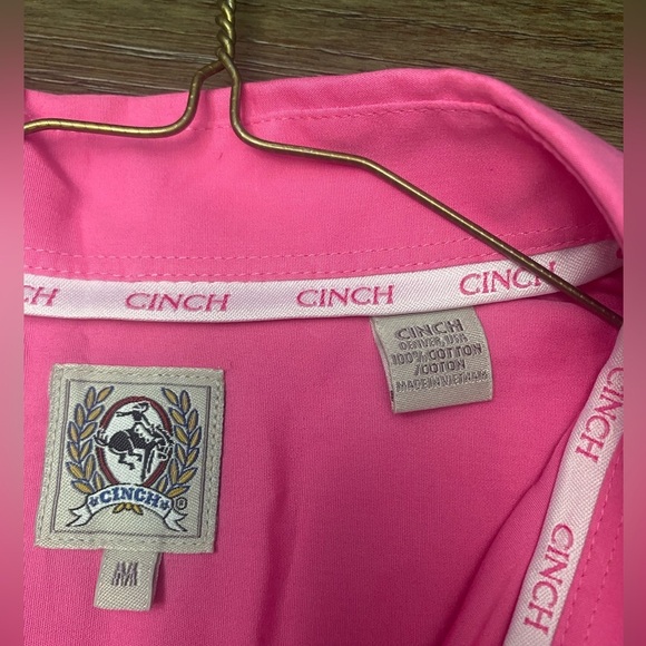 Cinch Men’s Solid Pink  Button-Down Western  Shirt Size M with Front Pocket - Picture 4 of 7